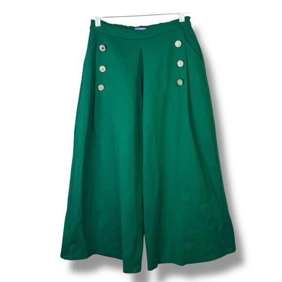 MOQUE Boutique Claire Deep Green Wide-Leg Sailor Children Pants Size 12 - Picture 3 of 9